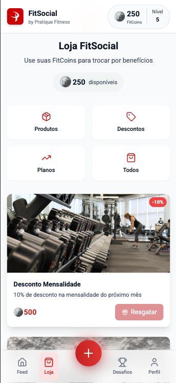 App FitSocial desenvolvido pela R1TECH