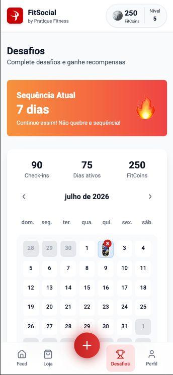 FitSocial — desafios e recompensas